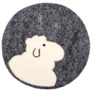 Filz-Topfuntersetzer 18 cm rund, Schafmotiv