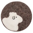 Filz-Topfuntersetzer 18 cm rund, Schafmotiv