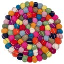 Topfuntersetzer 18 cm Filzkugeln bunter Faden