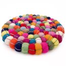 Topfuntersetzer 18 cm Filzkugeln bunter Faden