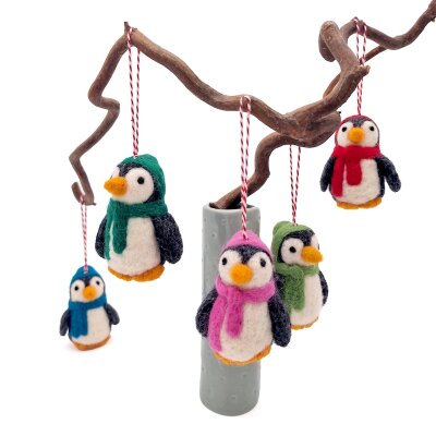 Filzanhänger Pinguin 5er-
