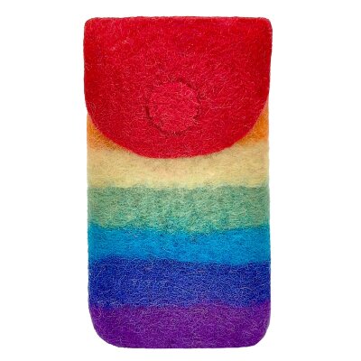 Felted Phone Case, Rainbow Colors