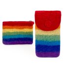 Felted Phone Case, Rainbow Colors