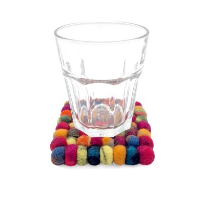Tassenuntersetzer 9 cm tie dye viereckig