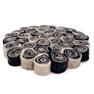 Topfuntersetzer 20 cm Marshmallow rund schwarz & weiß