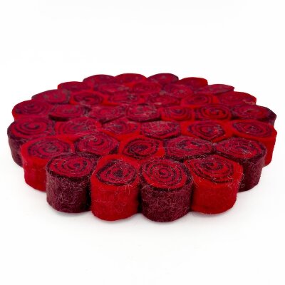 Topfuntersetzer 20 cm Marshmallow rund dunkelrot