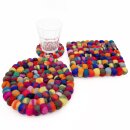 Topfuntersetzer 18 cm Filzkugeln tie dye bunt