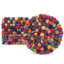Topfuntersetzer 18 cm Filzkugeln tie dye bunt