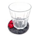 Tassenuntersetzer 2 rote Herzen