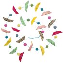 Lokta Papier-Dekokette Schiffchen bunt