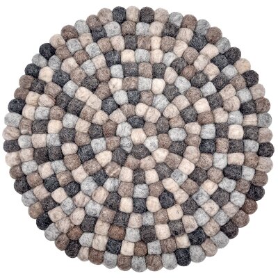 Filzsitzkissen Filzkugeln 35 cm rund natur mix
