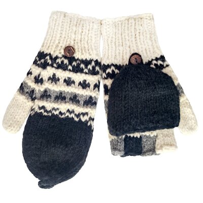 Finger-Klapphandschuhe bunter Farbmix