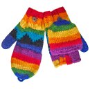 Finger-Klapphandschuhe bunter Farbmix
