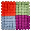 Topfuntersetzer 18 cm Filzkugeln 4 Quadrat...