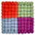 Topfuntersetzer 18 cm Filzkugeln 4 Quadrat orange-hellblau-grün-violett