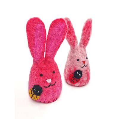 Eierwärmer Hase mit Marienkäfer