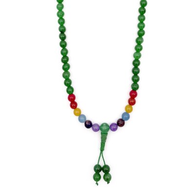 Halskette Mala 7 Chakra, Jade