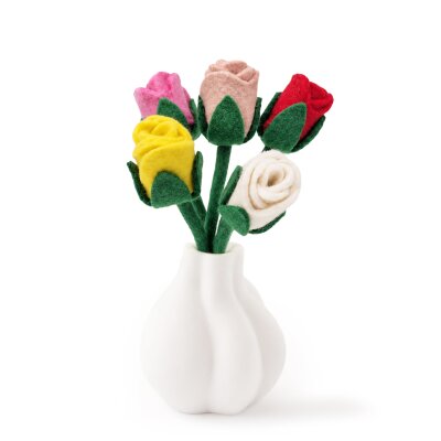 Filzblumen Rosen 5er-Set