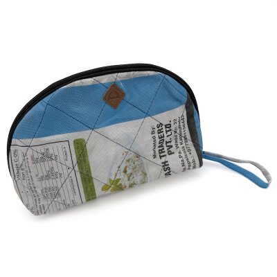 Upbag 28 Upcycled Kosmetik-Beutel Kulturtasche halbrund, ca. 19 x 11 cm
