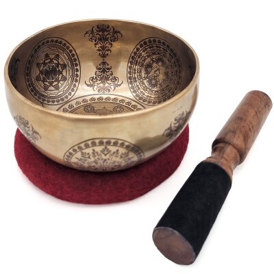 Klangschale mit 7 Chakra Mandala Gravur Ø 12-14 cm