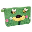 Felted Bag Bee Sunflower 18 x 13 cm