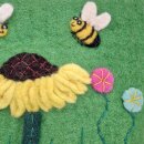 Felted Bag Bee Sunflower 18 x 13 cm