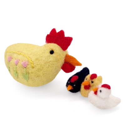 Set Huhn mit 3 Küken