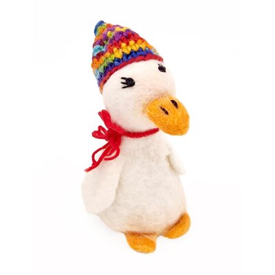 Eierwärmer Ente mit gehäkelter Mütze