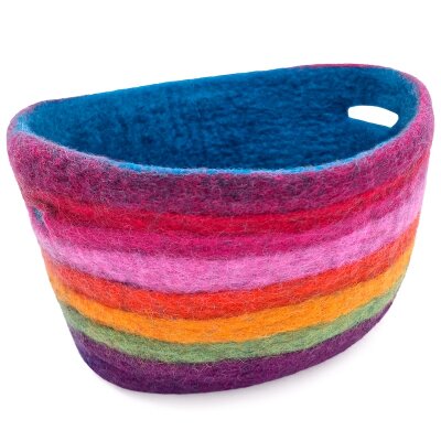 Felted Basked Rainbow w. Handhold