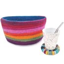 Filzkorb Regenbogen mit Griffen 29 cm