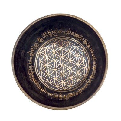 Klangschale mit Blume des Lebens Gravur Ø 18-20 cm