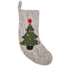 Filz Weihnachtssocke Nikolausstiefel naturfarben mit...