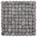 Topfuntersetzer 18 cm Filzkugeln viereckig uni