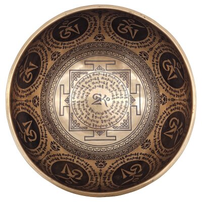 Klangschale mit 7 Chakra Mandala Gravur Ø 18-20 cm