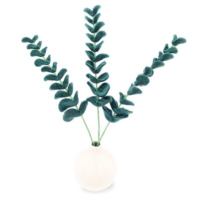 Felted Twig Green Leaves