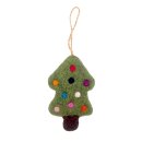 Weihnachtsanhänger Filztannenbaum mit bunten Punkten