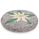 Filz-Topfuntersetzer 18 cm Edelweiß mit Blätterkranz