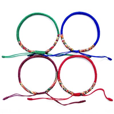 Glücksknoten-Armband mit Regenbogen 4er-Set