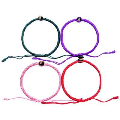 Glücksknoten-Armband mit Edelstein Onyx 4er-Set
