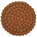Topfuntersetzer 18 cm Filzkugeln rund uni camel