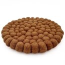 Topfuntersetzer 18 cm Filzkugeln rund uni camel