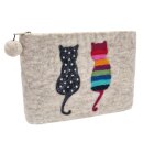 Filzbeutel Zwei Katzen 22 x17 cm