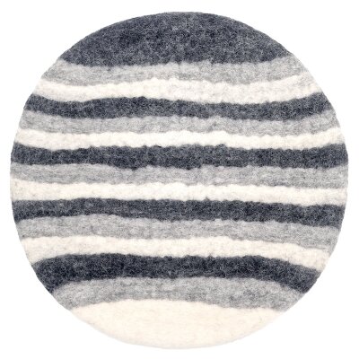 Felted Seat Cushion Stripes Grey Mix 36cm