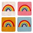 Tassenuntersetzer 10 cm Filz Regenbogen 4er-Set