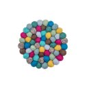 Tassenuntersetzer 9 cm rund Filzkugeln Blumenwiese-Mix