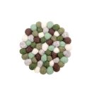 Tassenuntersetzer 9 cm rund Filzkugeln Salbei-Mix