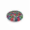 Tassenuntersetzer 9 cm rund Filzkugeln Dahlien Mix