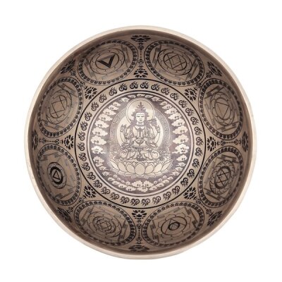Klangschale mit 7 Chakra Mandala Gravur Ø 20-22 cm