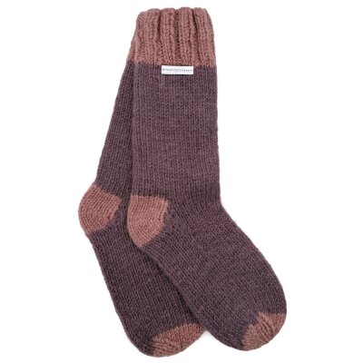 Woolen Socks Rib Knit with Contrast