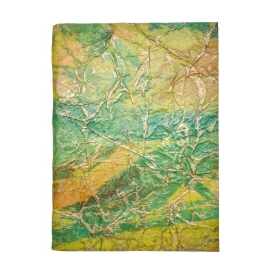 Lokta Paper Notebook Gold Effect Green